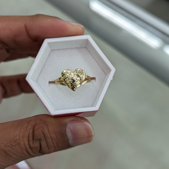 10kt Real Gold Heart Nugget Ring